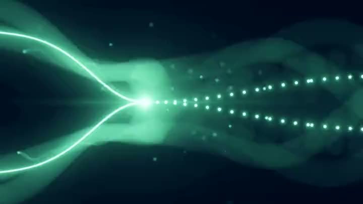 One node branching into several trails of light points reaching outward